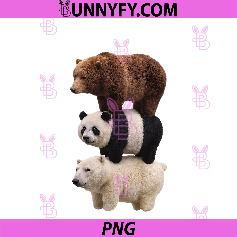 We Bears Realistic Stacked Bares PNG, Meme Animal PNG
