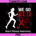 We Go Red Heart Disease Awareness PNG, Ribbon PNG