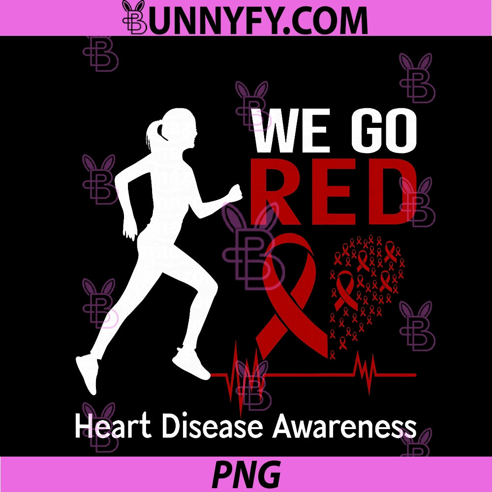 We Go Red Heart Disease Awareness PNG, Ribbon PNG