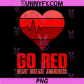 We Go Red Retro PNG, Heart Disease Awareness PNG