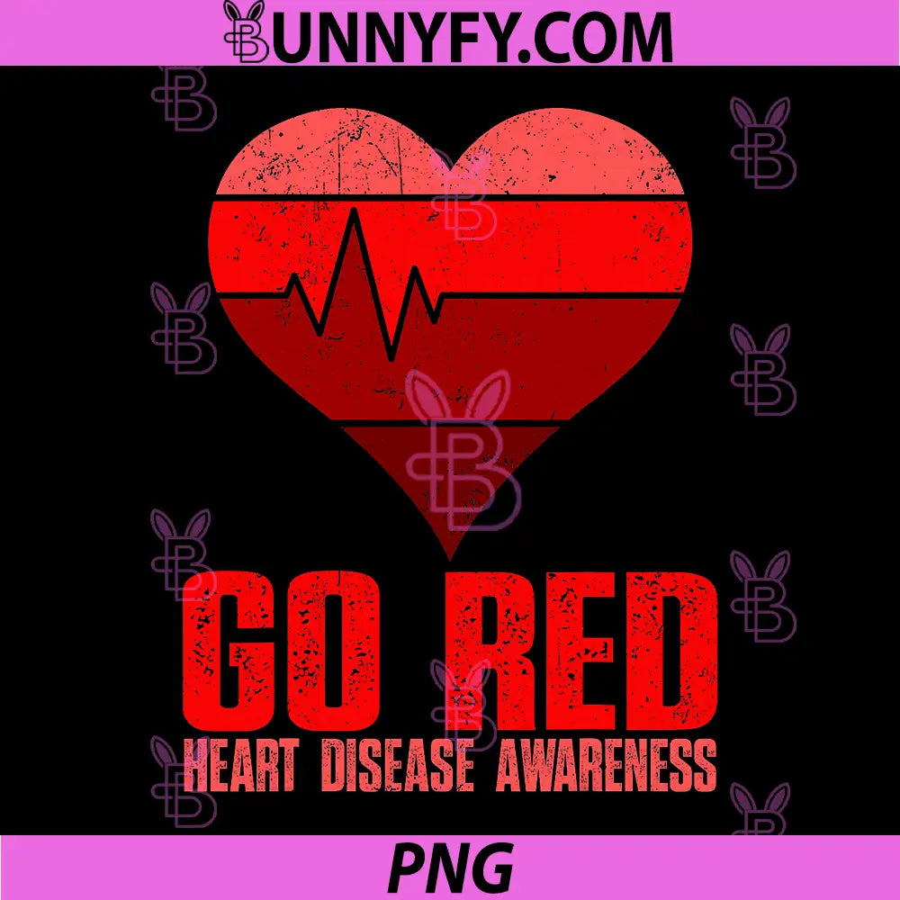 We Go Red Retro PNG, Heart Disease Awareness PNG
