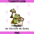 We Thrift At Dawn PNG,  Thrifting Frog Lover Graphic Collector PNG