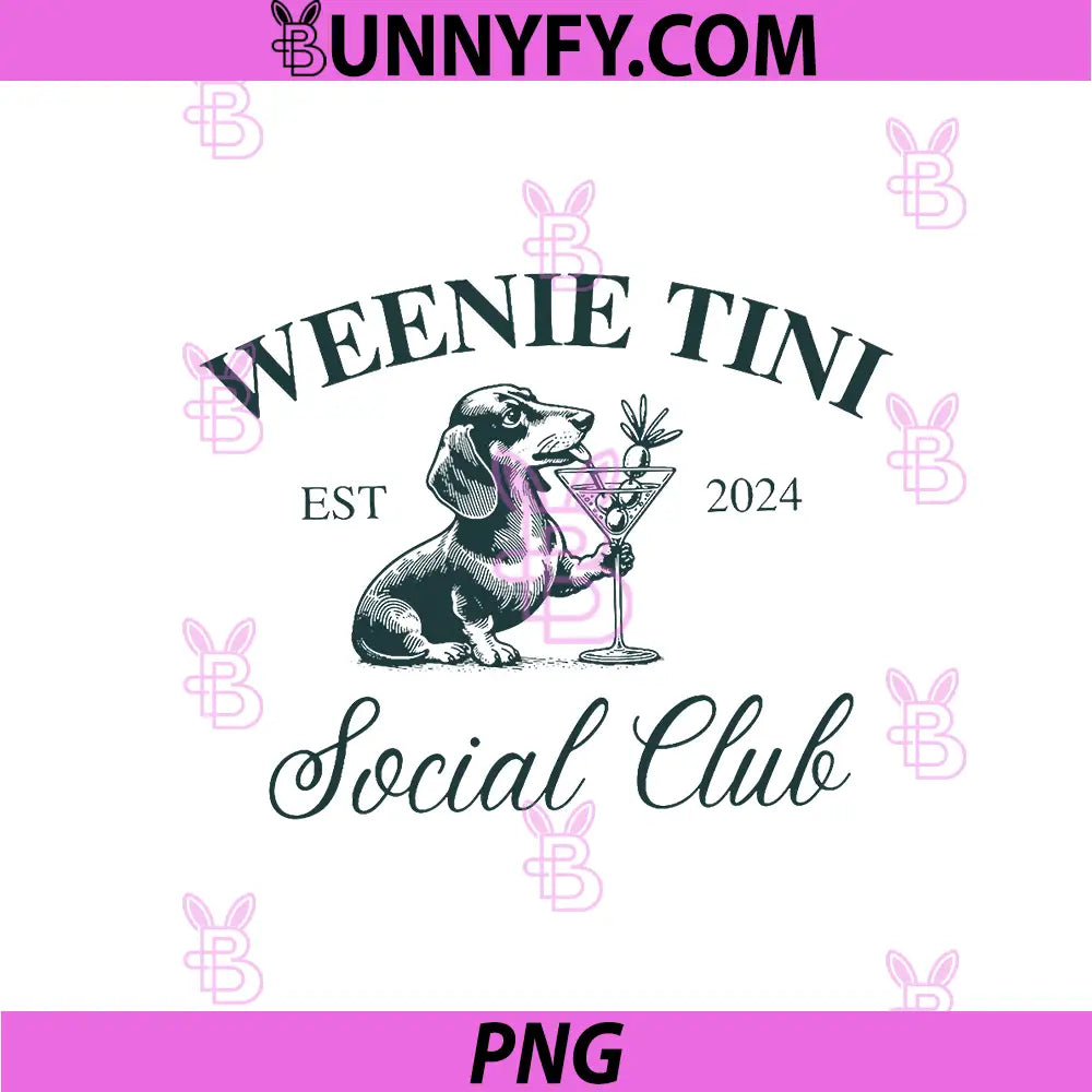Weenie Tini Social Club PNG, Dachshund Weiner Dog PNG