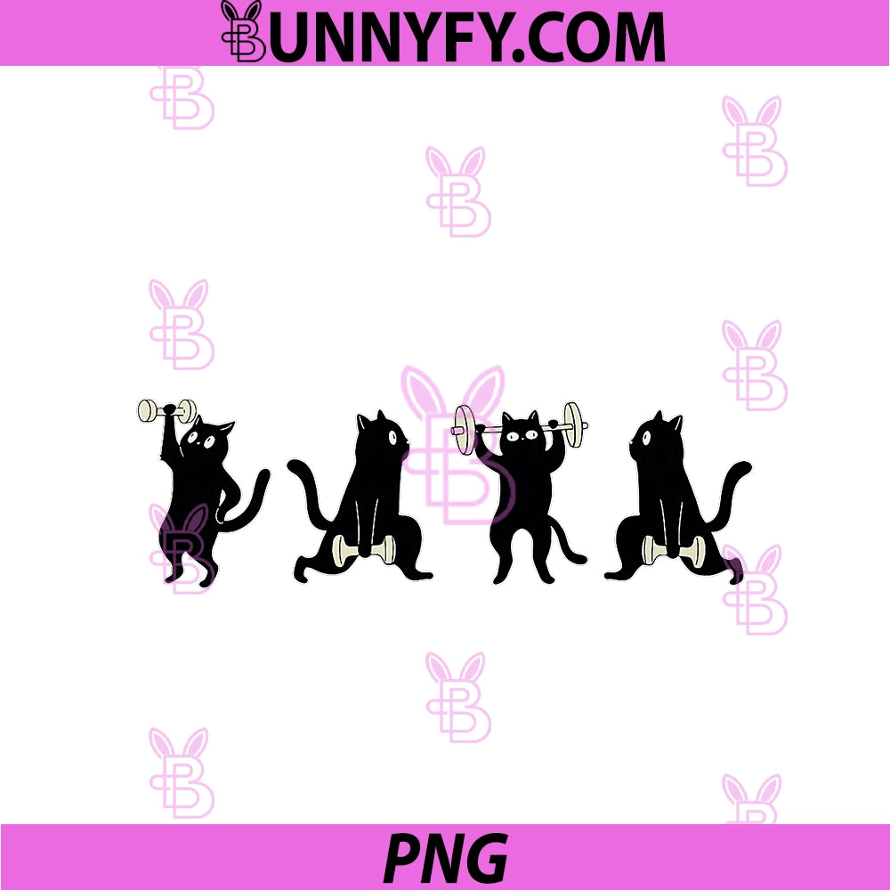 Weightlifting Black Cat Gym PNG, Deadlift Fitness Animal Meme PNG