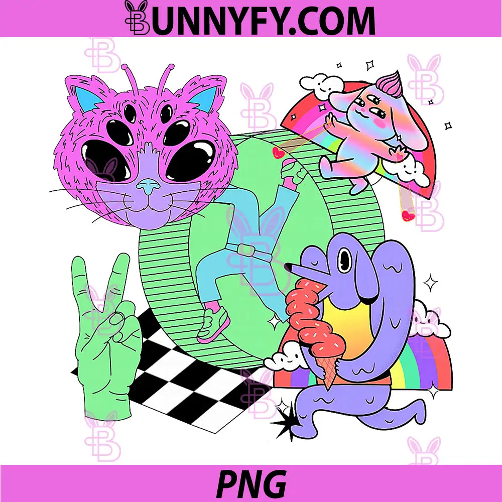 Weirdcore Aesthetic PNG, Bright Colorful Checker Print Trippy PNG
