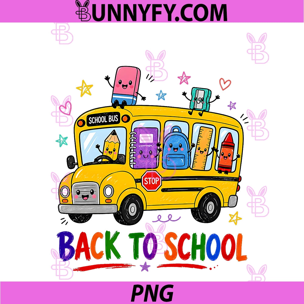 Welcome Back To School PNG, Bus 1st Day Of School Teacher Kids PNG