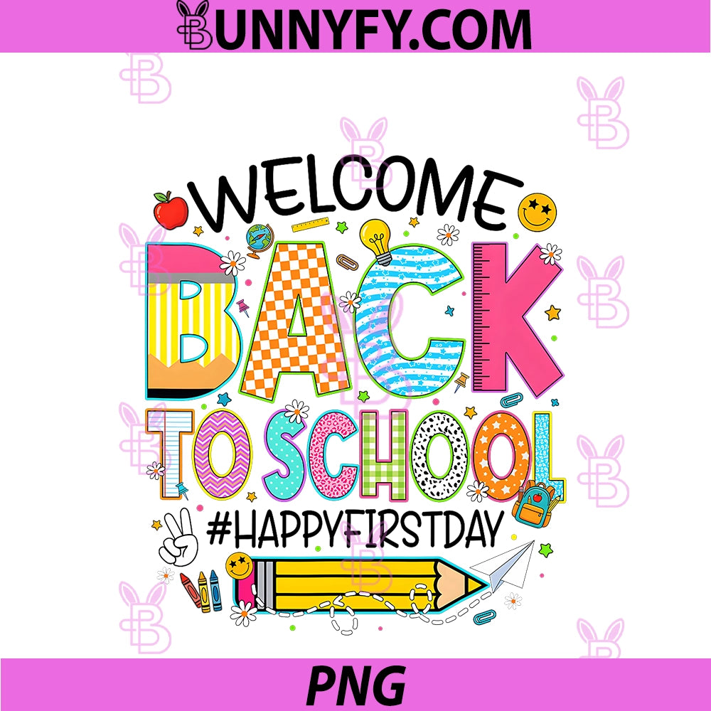 Welcome Back To School PNG, First Day Of School Teachers Students PNG