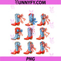 Western Cowboy Boots Cowgirl USA PNG, American Flag 4th Of July PNG