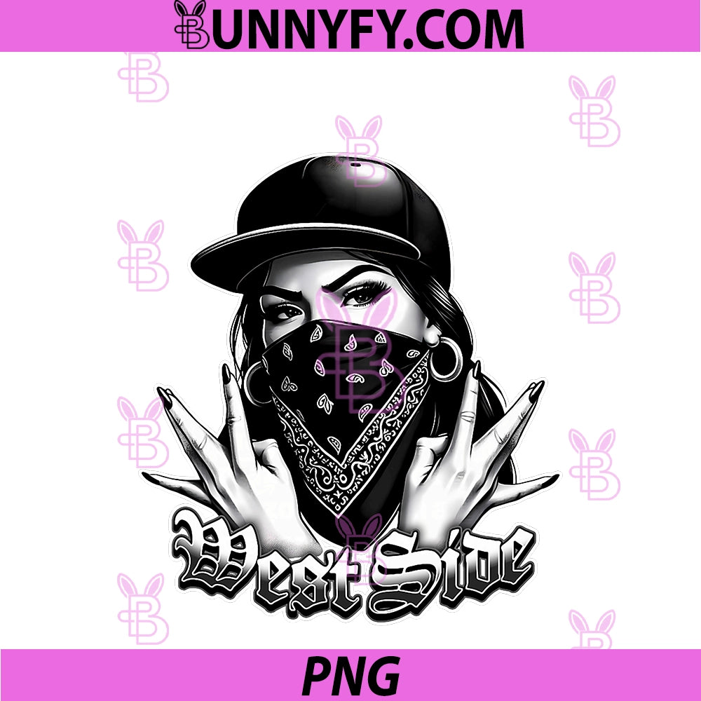 Westside Hand Sign PNG, Gang West Coast Hip Hop 90s Bandana PNG
