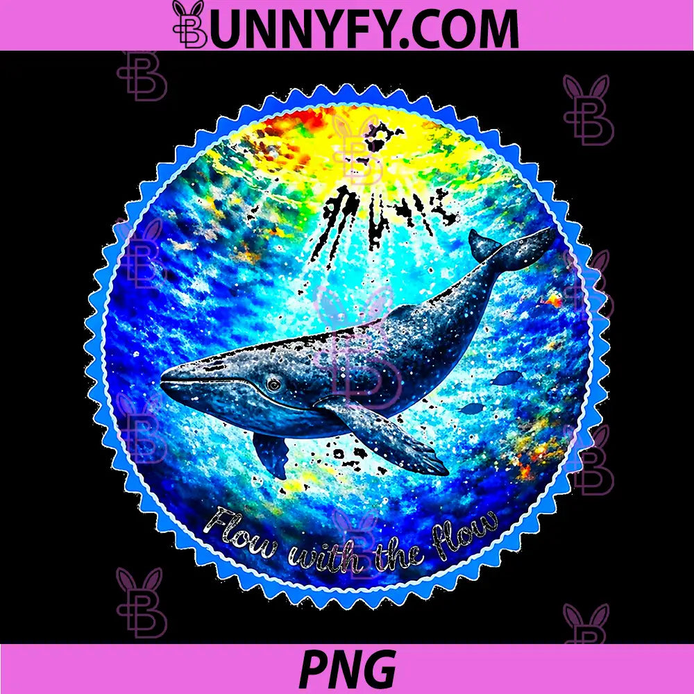 Whale Ocean Art PNG, Flow with The Flow Sea Life PNG 