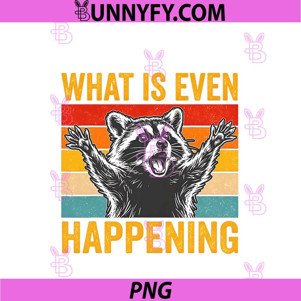 What Is Even Happening PNG, Confused Sarcastic Raccoon Retro PNG