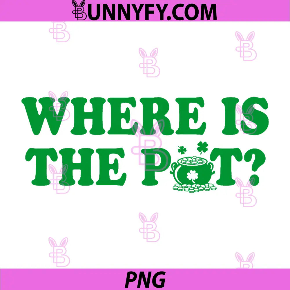 Where is The Pot PNG, Gold Shamrock St Patricks Day Lucky Clover PNG