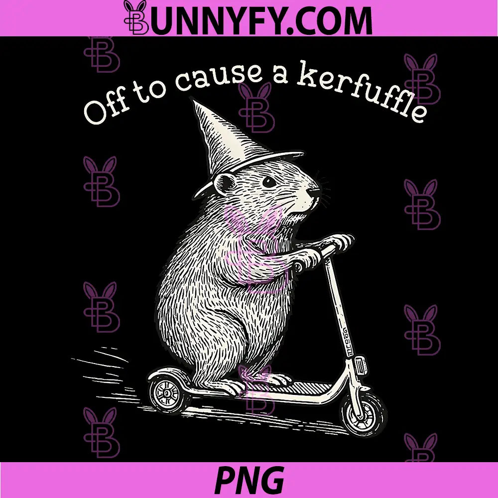Whimsical Capy Wizard PNG, Off To Cause A Kerfuffle PNG