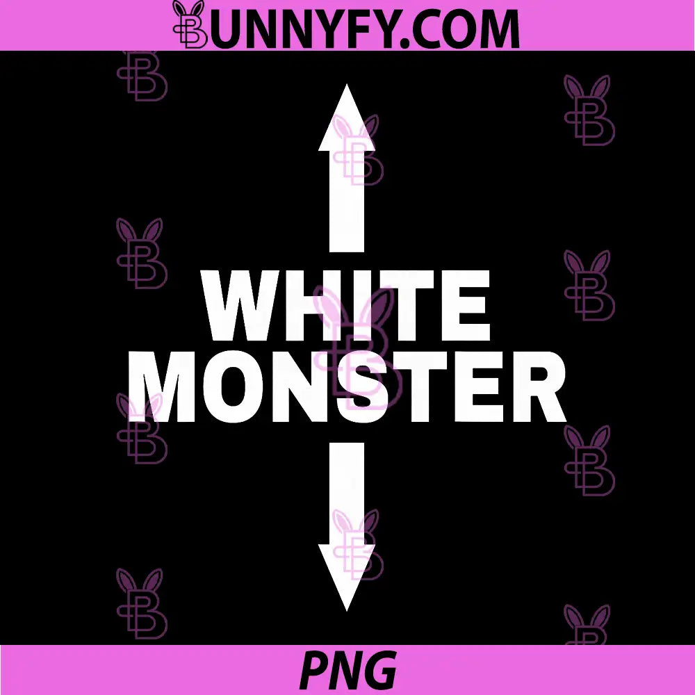 White Monster PNG, Up and Down Arrows PNG