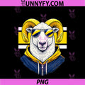 White Ram Blue Yellow Team Colors Cool PNG, Sunglasses Graphic PNG
