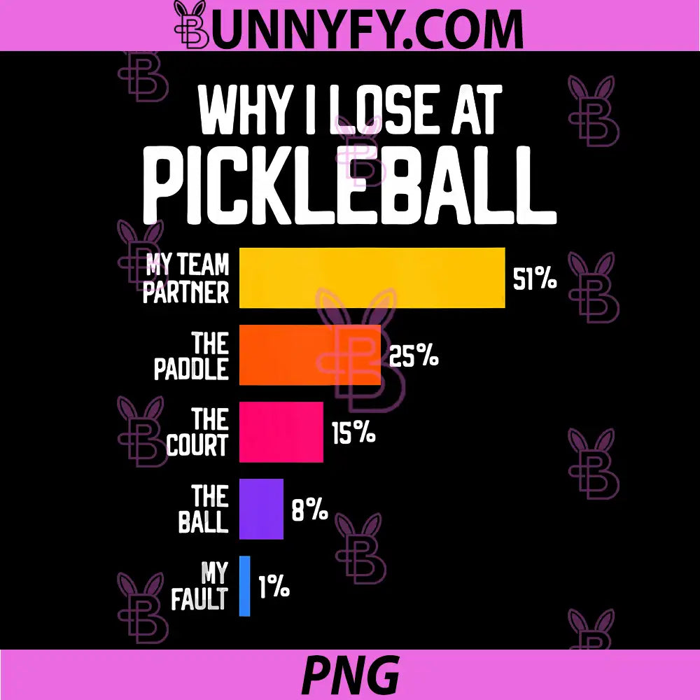 Why I Lose At Pickleball Humor PNG, Funny Pickleballers PNG