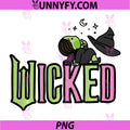 Wicked Logo Elphaba Daydreaming PNG, Playful Cartoon Style Performance PNG