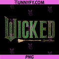 Wicked Movie Logo Elphaba PNG, Green and Gold Broom Performance PNG