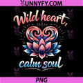 Wild Heart Calm Soul PNG, Tribal Heart Lotus Art PNG