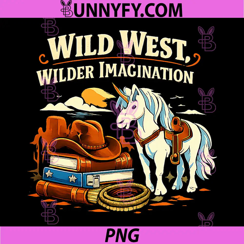 Wild West Wilder Imagination PNG, Unicorn Wrangler PNG