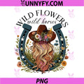 Wildflowers Wild Horses Western PNG, Boho Country Music PNG