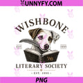 Wishbone Literary Society PNG, Vintage Book Lover Dog Design PNG
