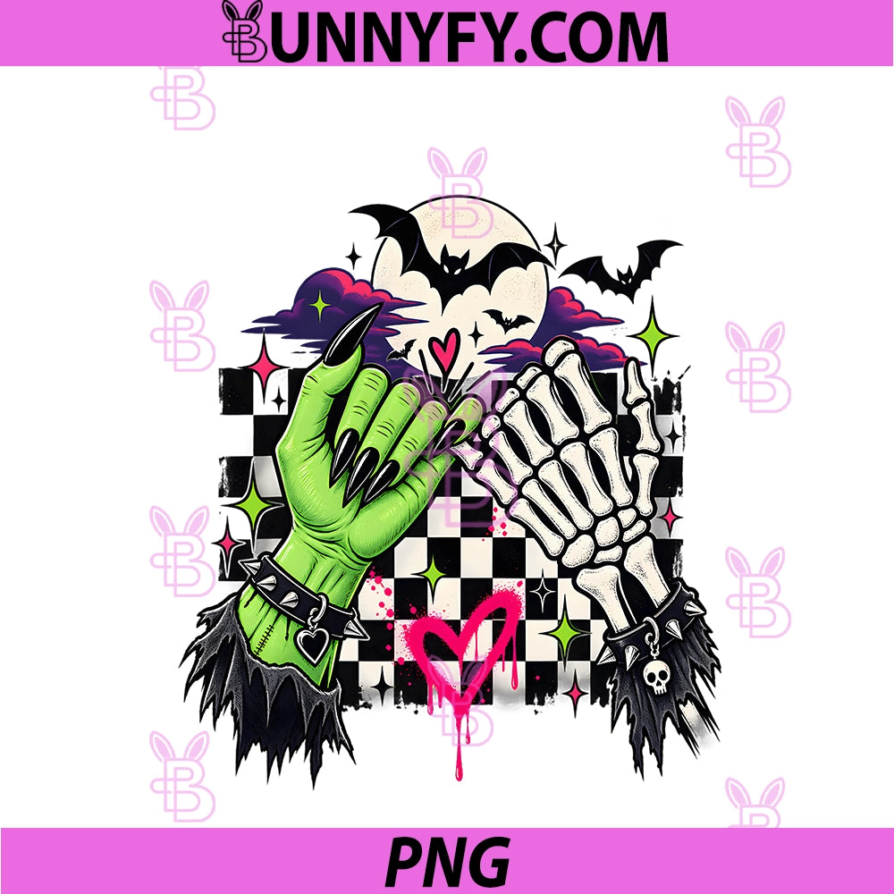 Witch Skeleton Hands PNG, Heart Spooky Gothic Halloween PNG