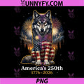 Wolf Americas 250th Anniversary PNG, 1776 2026 4th of July PNG 