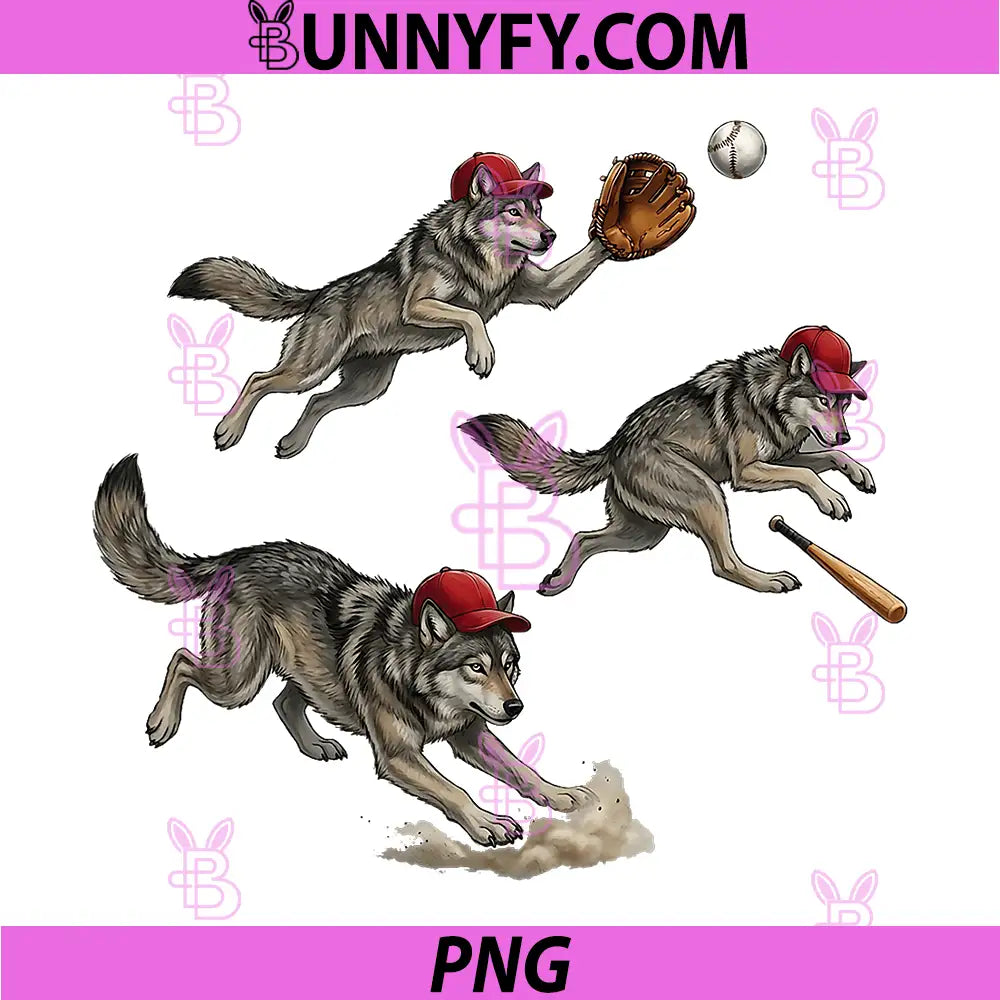 Wolf Baseball PNG, Animal Sports PNG