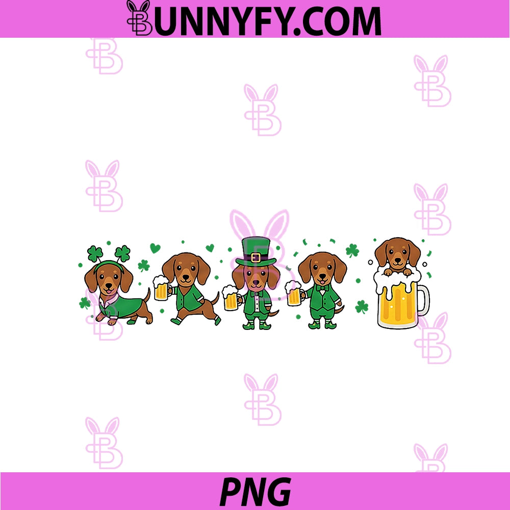 Women Dachshund St Patrick's Day PNG, Lucky Dog Shamrock PNG