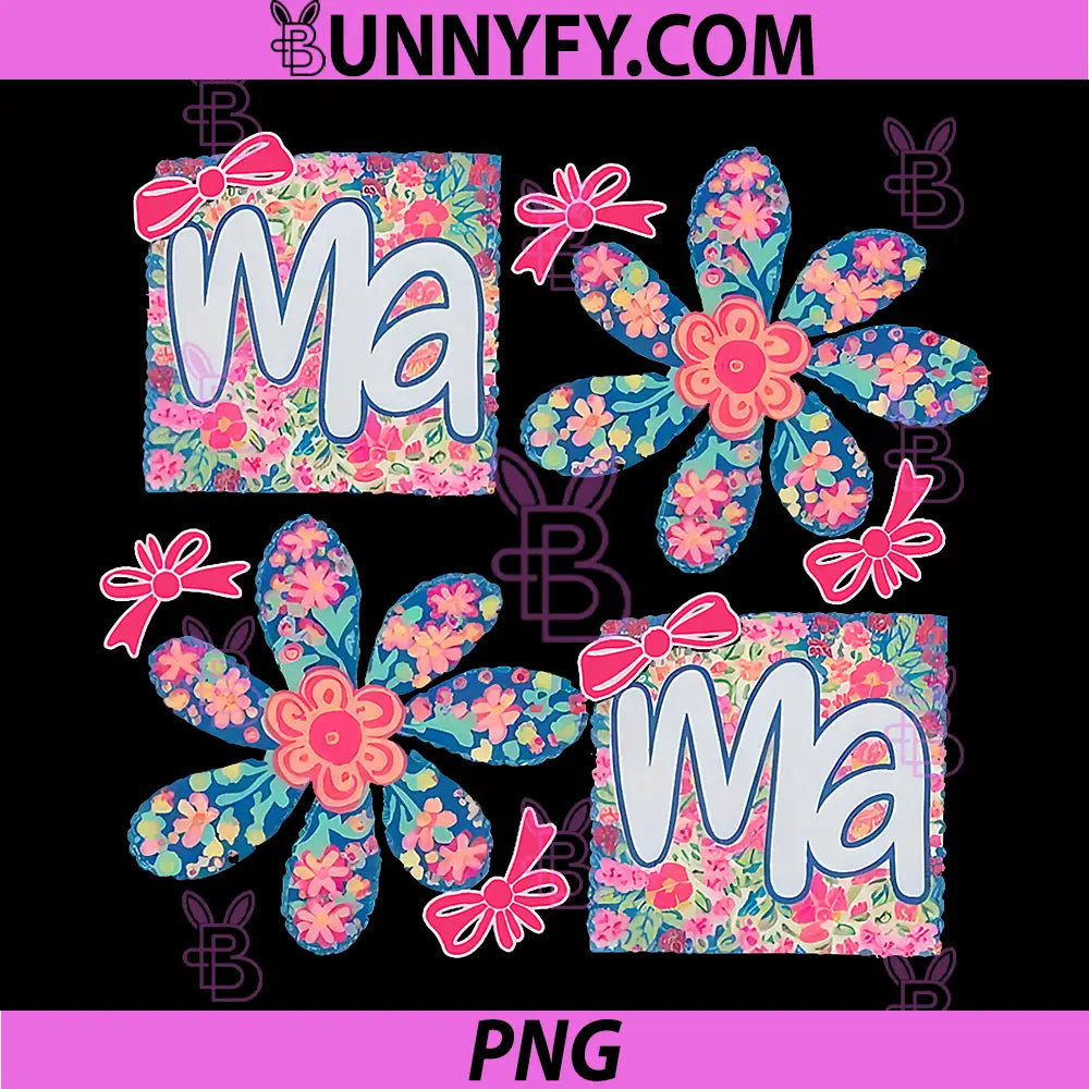 Retro Floral Mama PNG, Mothers Day Flower Mom PNG