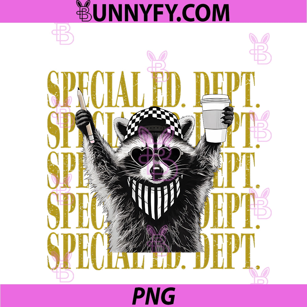 Women Special Ed Teacher PNG, Funny Feral Raccoon Back To School PNG
