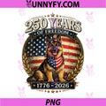 250 Years America PNG, Anniversary German Shepherd PNG