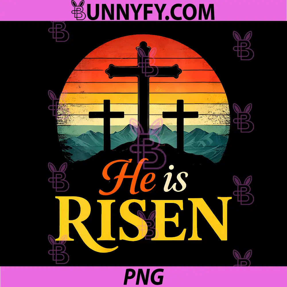 He is Risen PNG, Retro Vintage Matthew 286 PNG