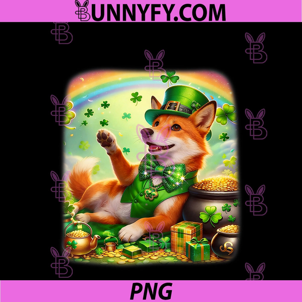 Women's Funny Leprechaun Pembroke Welsh PNG, Corgi Dog St. Patrick’s Day PNG