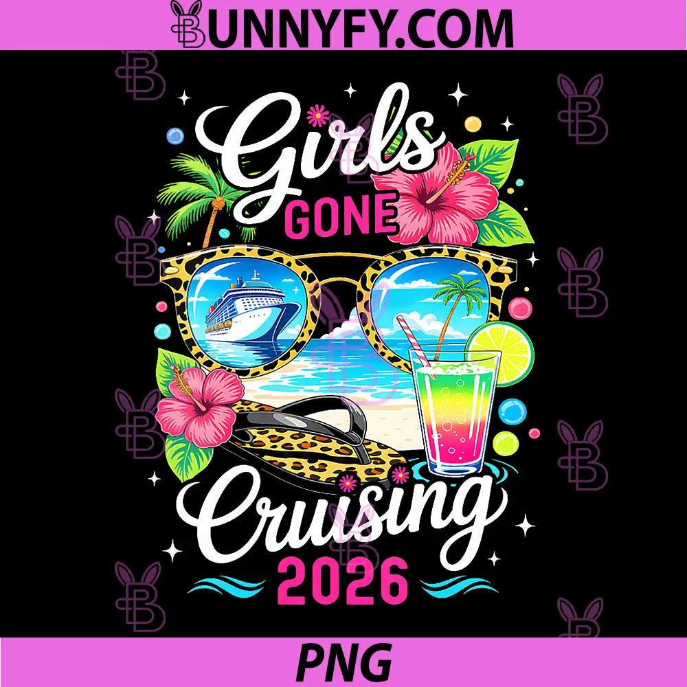 Girls Gone Cruising 2026 PNG, Tropical Vacation Party Trip PNG