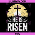 He is Risen PNG, Easter Sunday Christian Cross Faith PNG