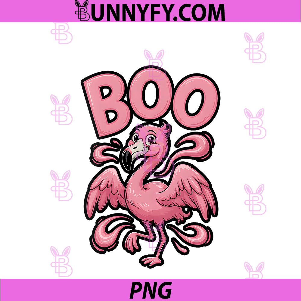 Women's PNG, Funny Flamingo Ghost Boo Halloween Costume Design PNG
