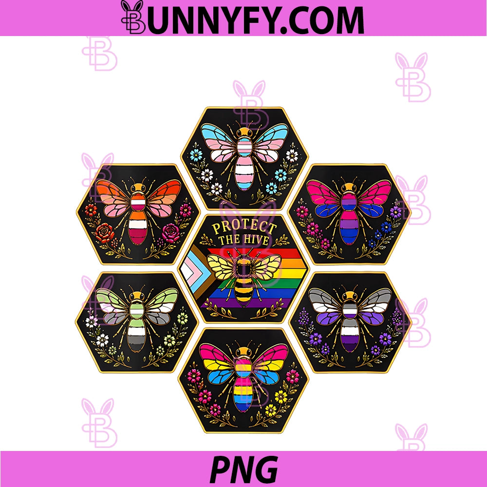 Women's Protect The Hive LGBTQ Bee PNG, Bisexual Nature Gay Pride Support PNG