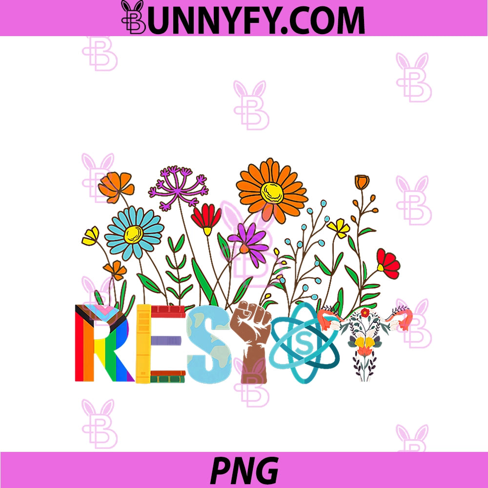 Women's Resist Floral Anti Trump Political Protest PNG, Not My President PNG