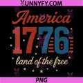 Retro America 1776 Land of The Free PNG, 4th of July Patriotic PNG