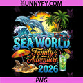 Retro Sea World Family Adventure 2026 PNG, Dolphin Cruise Gear PNG