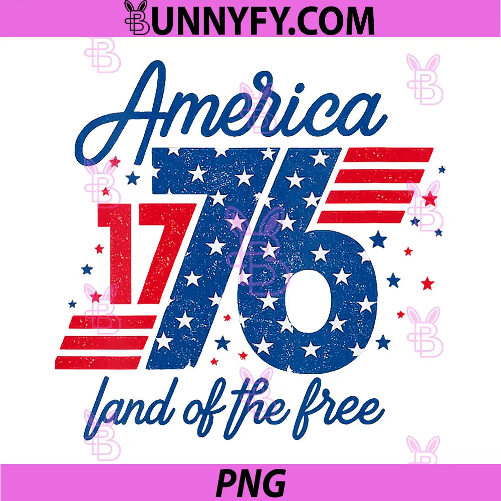 Retro Vintage America 1776 Land of The Free PNG, 4th of July PNG