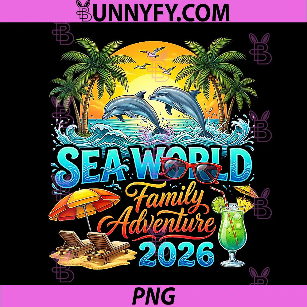 Sea World Family Adventure 2026 PNG, Summer Vacation PNG