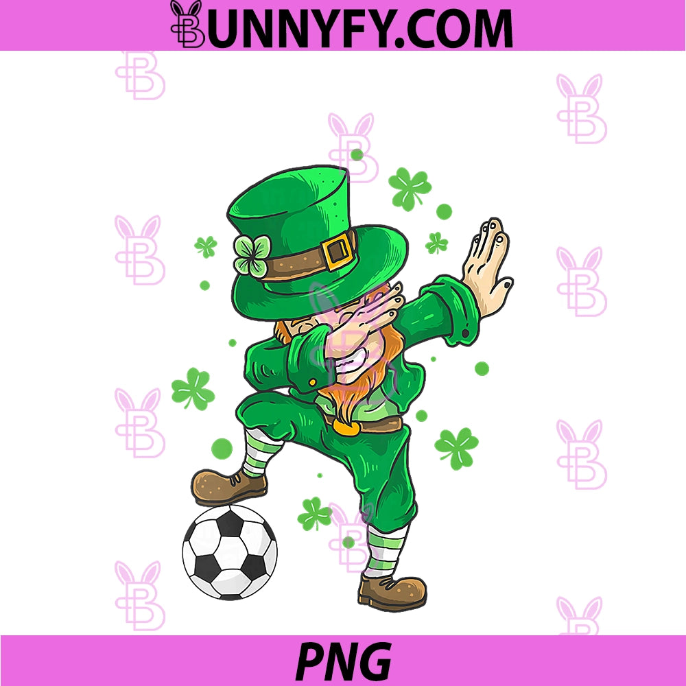Women's St. Patricks Day PNG, Dabbing Leprechaun Soccer Boys PNG