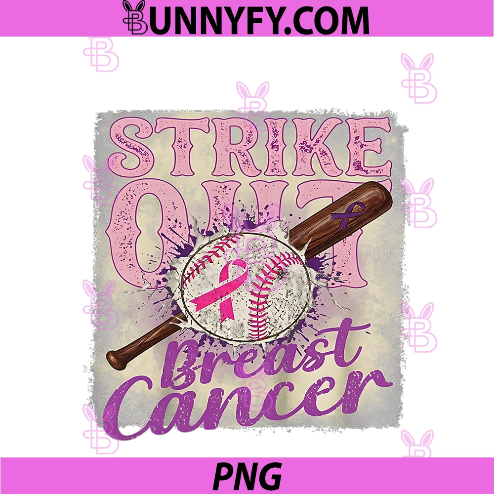 Women's Strike Out Breast Cancer PNG, For Awareness Baseball Pink October PNG