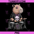 Funny Capybara Drummer Music PNG, Lover Retro Band Sarcastic PNG