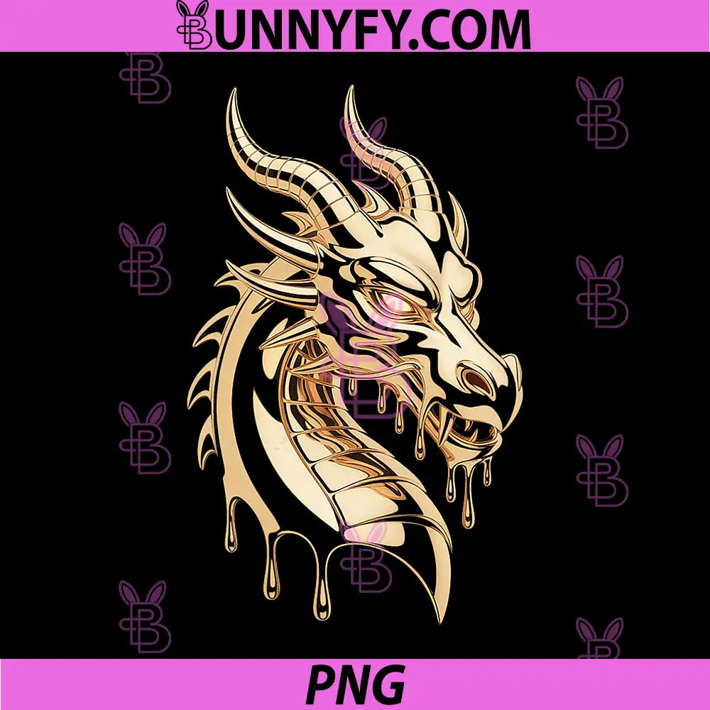 Golden Dragon Lover PNG, Japanese Dripping Retro Art PNG