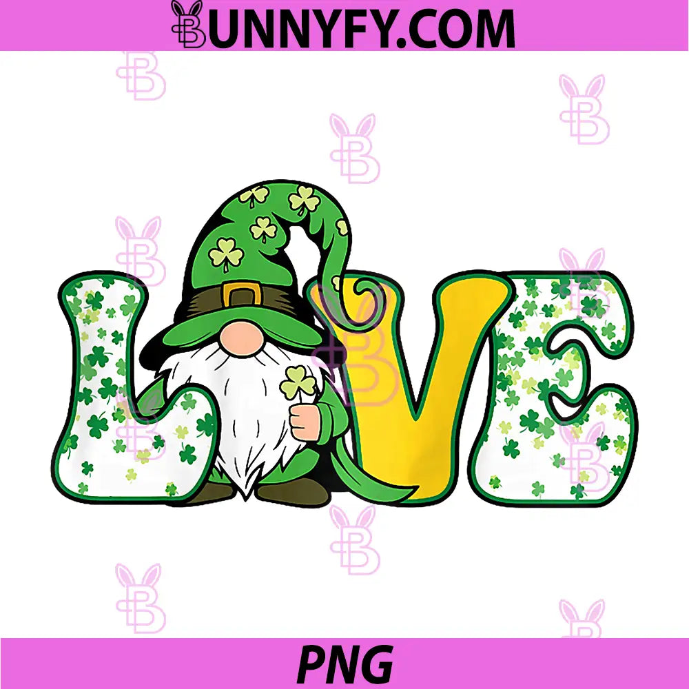 Love St Patricks Day PNG, Gnome Cute Saint Patrick's PNG