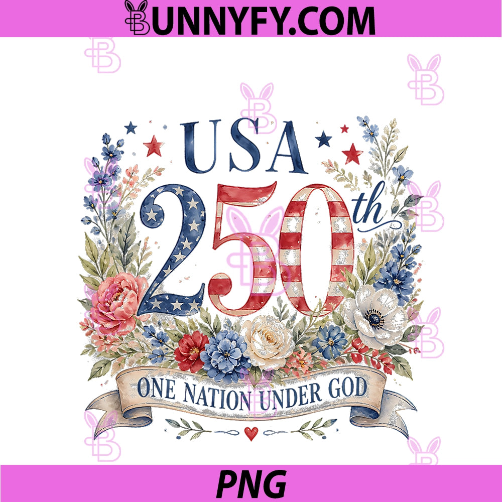 Womens One Nation Under God PNG, Faith Watercolor Women's American 250 PNG